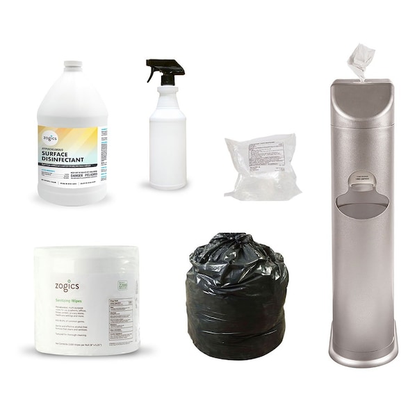 All-In-One Sanitizing Wipes Starter Kit, Black